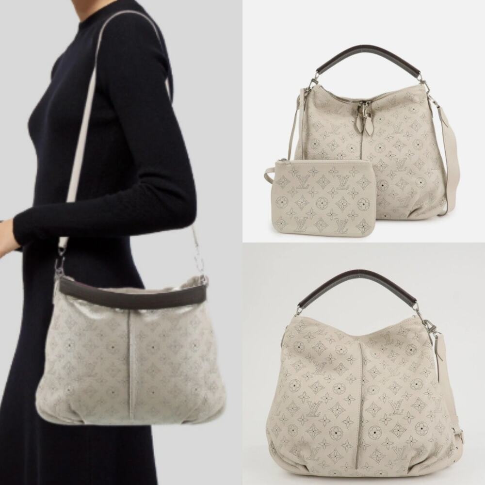 💎✨Authentic✨💎Louis Vuitton Monogram Mahina Selene PM Shoulder Bag Blanc